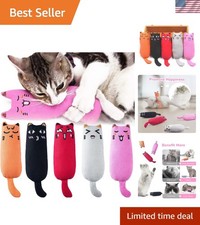 Durable 5-Piece Catnip Chew Toy Set - Breathable Cartoon Mice for Cats