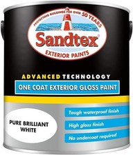 Sandtex One Coat Exterior Gloss Paint 750ml Pure Brilliant White