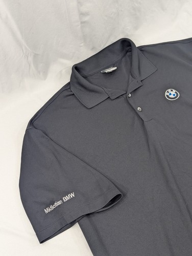 Nike Polo Shirt Men Size XXL BMW Swoosh Golf Casual Short Sleeve Midlothian Logo - Picture 2 of 9