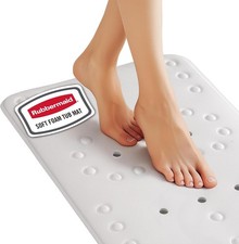 Soft Foam Tub Mat, Non-Slip Bath Mat with Quick-Drain Holes, 35.88 x 17 Inch