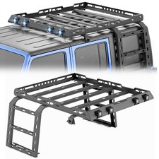 Roof Rack with Ladder For 2007-2018 Jeep Wrangler JK Unlimited 4 Doors Hardtop