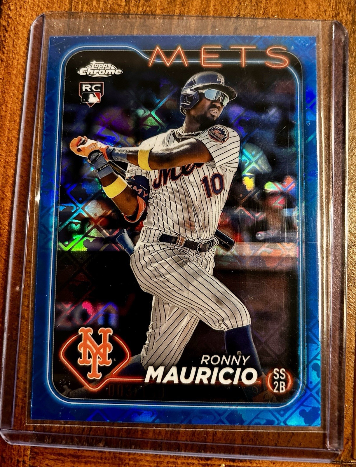 2024 Topps Chrome - Ronny Mauricio #28 (RC) Blue Refractor 003/150