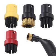 NIYATA 4Pcs Brass Wire Brush Tool Nozzles Steam Cleaning Red Black Yellow