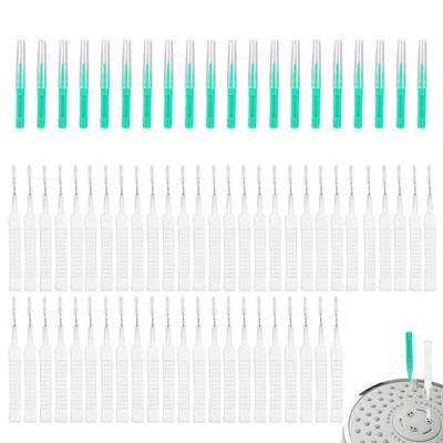 70pcs Shower Head Cleaning Tools, Plastic, White, Green, Effective Cleaning