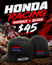 NEW KUSTOM HATZ OG Honda Racing V2 Patch Snapback Cap + Beanie Set negro
