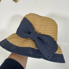 Sun n Sand Headwear Straw Raffia Hat with Bow Adjustable Coastal Beach Resort