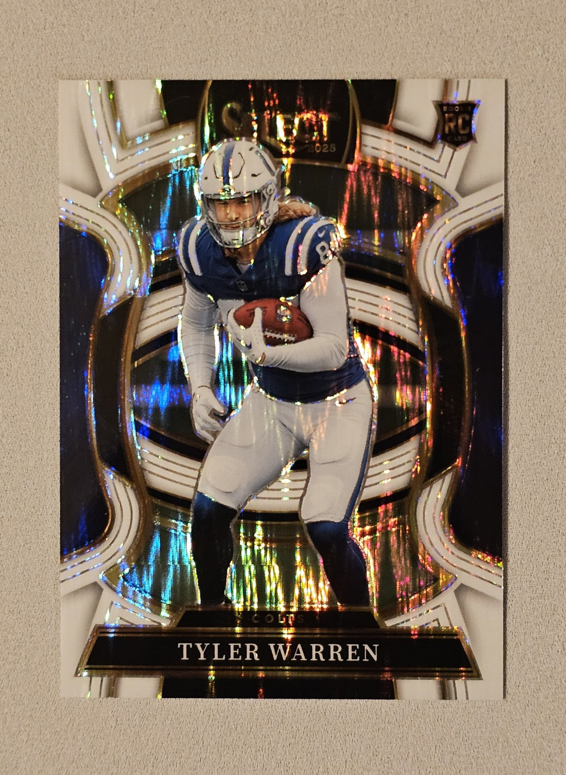 Tyler Warren RC 2025 Panini Select White Shock Prizm /799 Colts #33