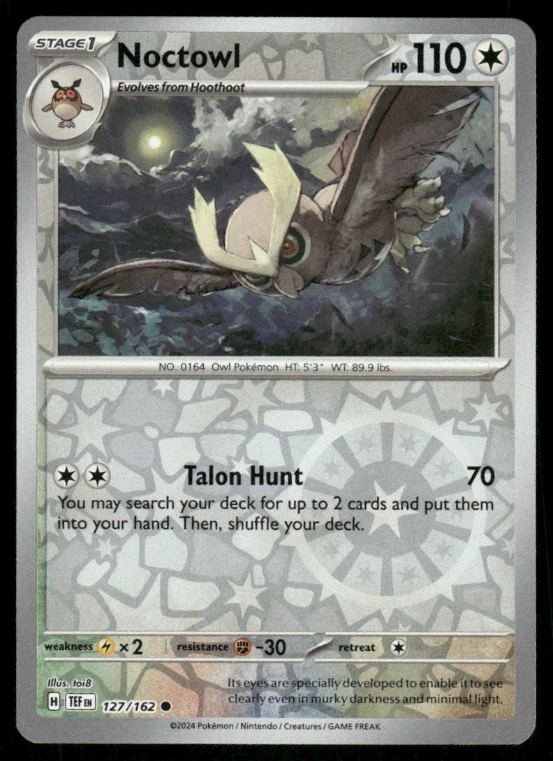 Noctowl 127/162 - Temporal Forces - Reverse Holo Common NM