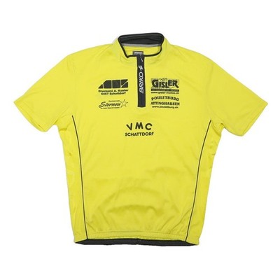 BRIKO Herren Gelbes Cycling T-Shirt 2XL Kurzarm 1/4 Zip Polyester