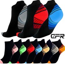 1-2 Pair Copper Ankle Brace Support Compression Sleeve Socks Foot Fasciitis Pain