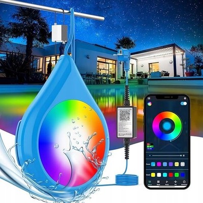 Poolbeleuchtung Unterwasser Licht RGB LED Magnet Wasserdichte Pool Lichter DE