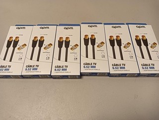 APM 408019 – TV Kabel männlich/männlich 9 52 mm Adapter weiblich – 6x2 m –