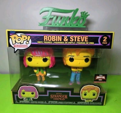 Funko Pop! Stranger Things Robin & Steve 2-Pack (Black Light) Target Exclusive 