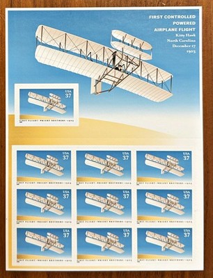 Scott 3783 Wright Brothers Kitty Hawk 100th Anniversary Full Sheet  of 10 MNH