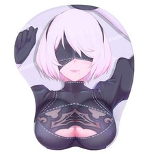 2B Anime Mouse Pads with Wrist Rest Gaming 3D Mousepads 2Way Skin 2B 01 