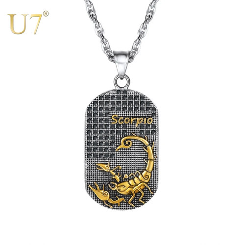 U7 12 Constelaciones Repujado Color Oro Zodiaco Collar Acero Inoxidable Amuleto - Imagen 8 de 36