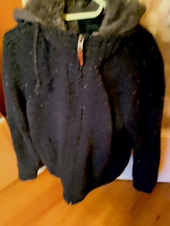 Herren warmgefütterte Winterjacke, Schwarz,Grau XL C&A mit Reißverschluss - Bild 2 von 4