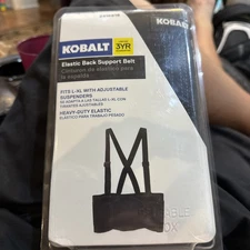 New Kobalt Elastic Back Support Belt with Suspenders Size L-XL