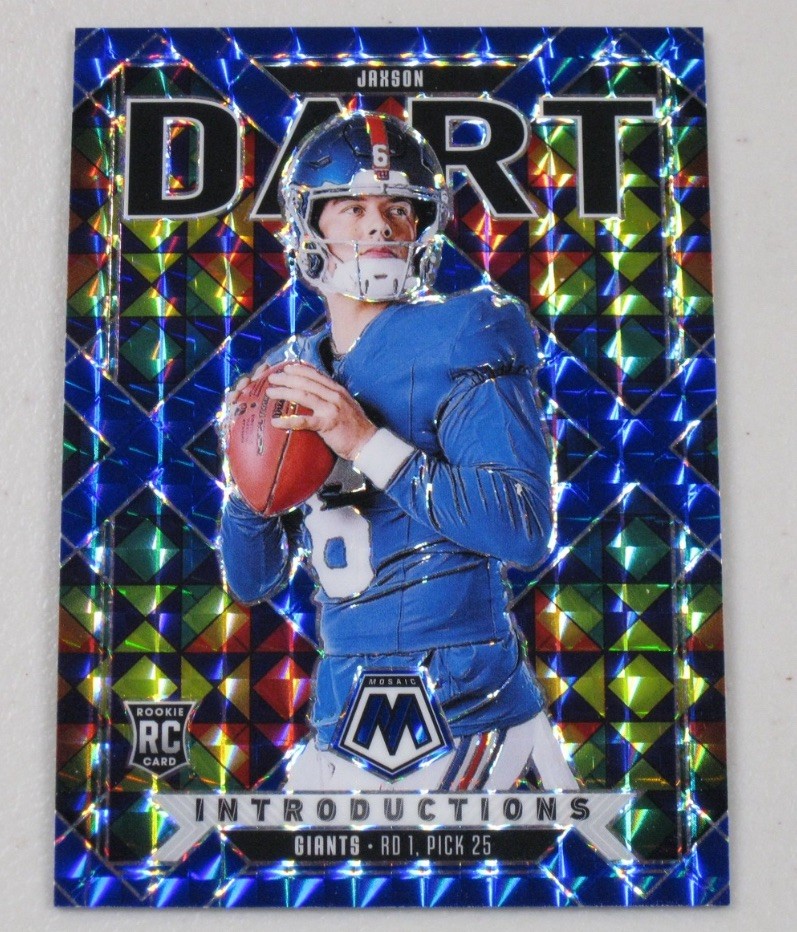 2025 Panini Mosaic Introductions Mosaic Blue Jaxson Dart RC Rookie 41/99 GIANTS