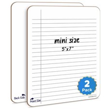 SCRIBBLEDO Dry Erase 5"x7" Mini Notebook College Ruled Lined Board 2 Pack Reu...