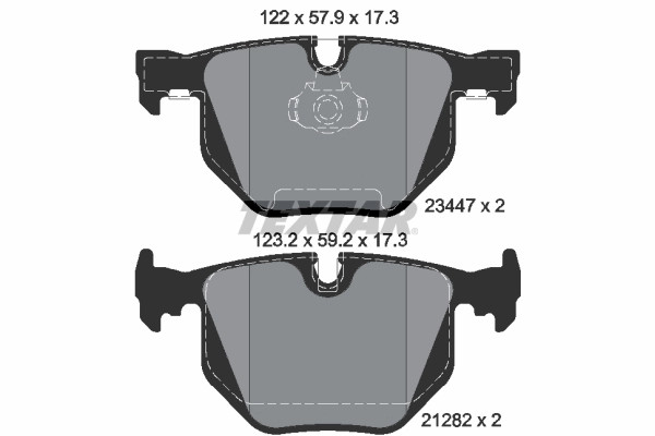 Plaquettes de frein Textar 2344702 pour train arrière et étrier de frein OE 34216753850