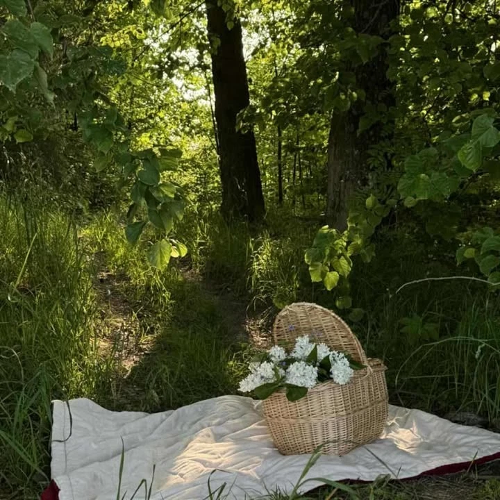 Large Wicker Picnic Basket: Handmade Willow Cottagecore Basket - Image 3 of 4