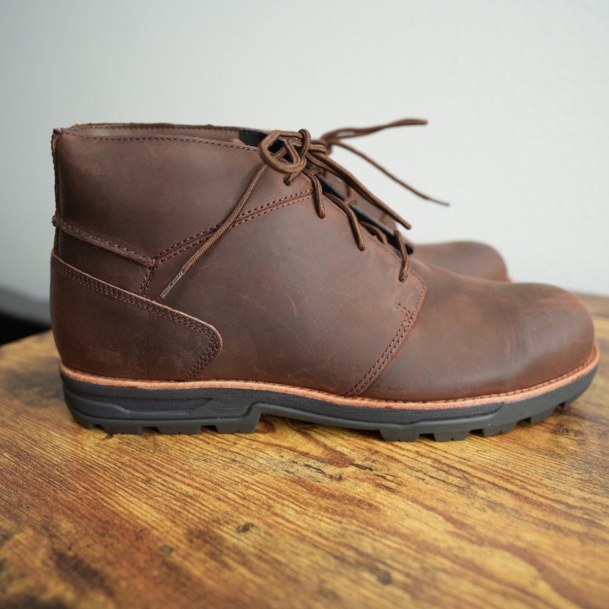 コウ Worx by Red Wing #5406 Men Zinc Brown Leather Safety Chukka Boots