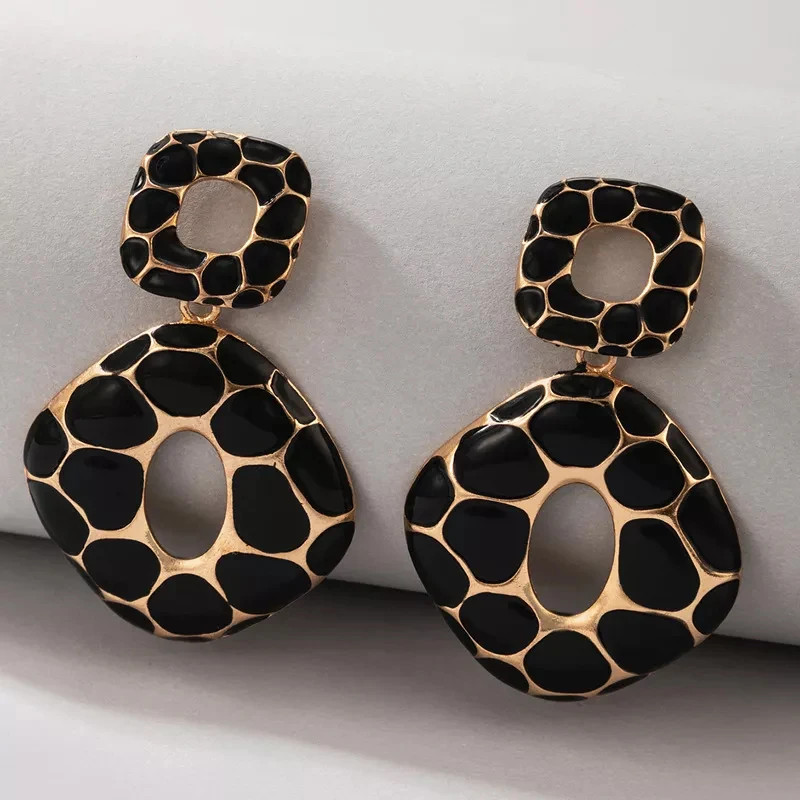 Earrings 2023 Trend Boho Fashion For Women Cool Stuff Personality Square Leopard