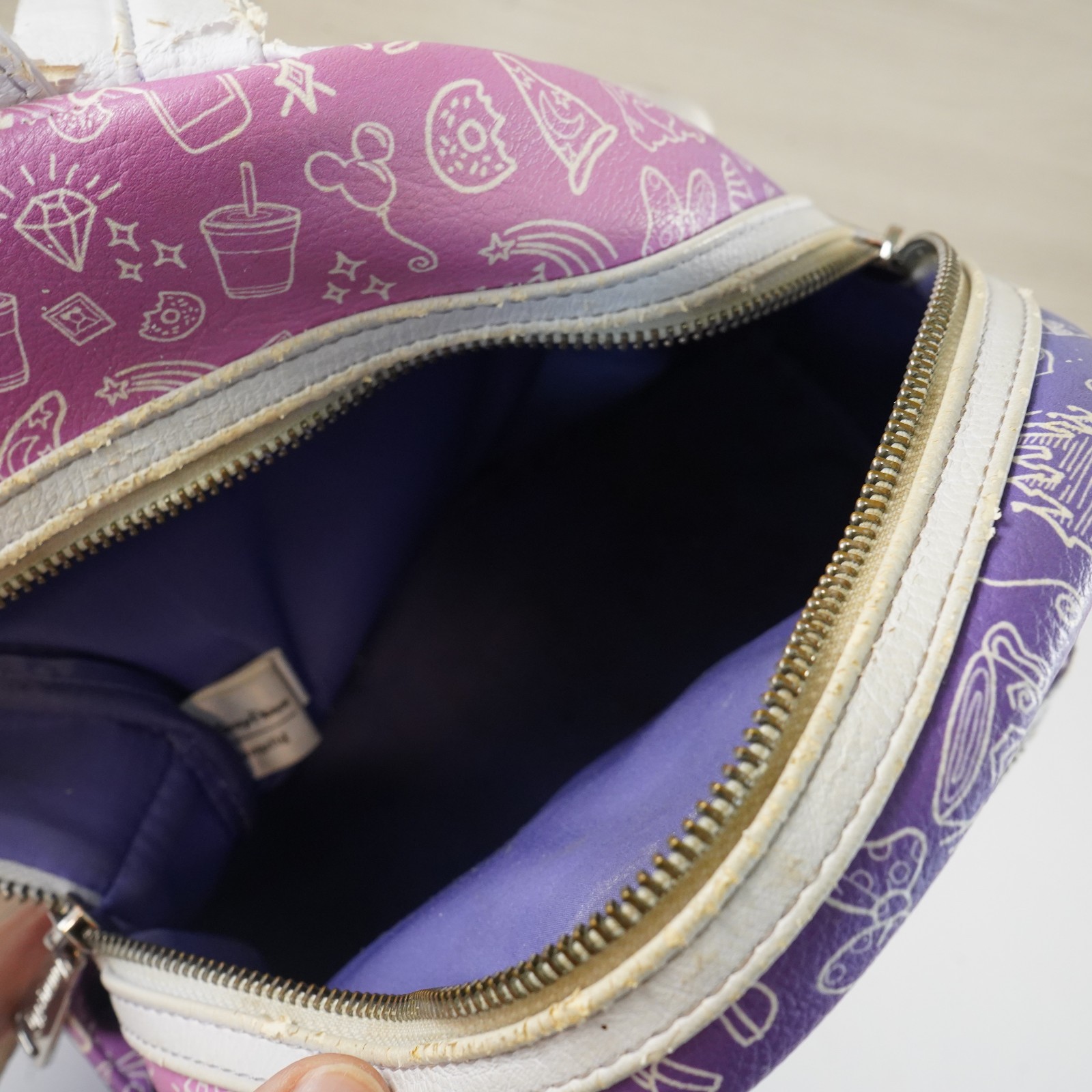 Disney Parks Loungefly Park Icons Pink Purple Ombre Backpack Mini Bag ...