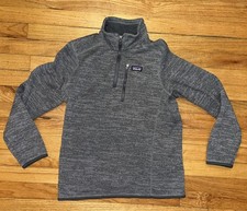 Patagonia Kids Better Sweater 1/4 Zip Pullover Gray Fleece Jacket XL 14