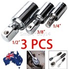 3PC BALL-TYPE UNIVERSAL JOINT SOCKET SET 1/2" 3/8" 1/4" CR-V 360 SWIVEL OZ