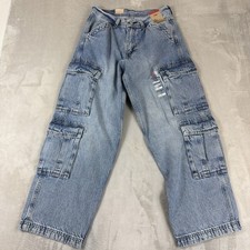 Levi's 578 Baggy Fit Cargo Jeans Men's Size 30x30 Blue Light Wash Cotton Y2K