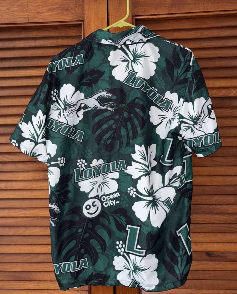 Loyola (MD) Greyhounds Floral Hawaiian Shirt Men’s Large - Image 3 of 3