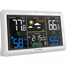 Weather Station Wireless Indoor Outdoor Thermometer, Wide Viewing Angle Home ...