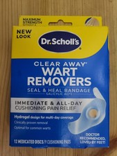Dr Scholl's Maximum Strength Clear Away Wart Remover 12 Medicated Disc 9 Cushion