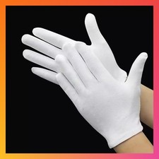 12 Pairs White Cotton Gloves Moisturizing Work Liner Fits Dry Hands Eczema Spa X
