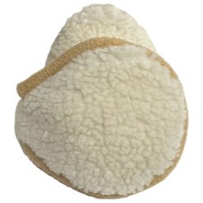 Womens  Mens White Fluffy Sherpa Ear Muffs Warmers Fleece Lined Adjustable Band