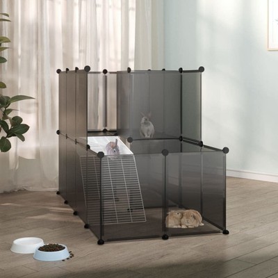 Medium Black Small Animal Cage for Rabbits, Guinea Pigs