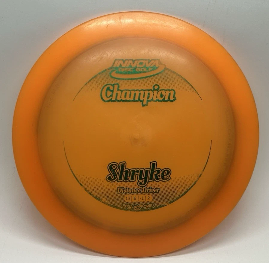 Lote de 2 controladores de distancia de golf Orange Innova Champion Shryke Disc, 169 g y 175 g Foto 2 de 4