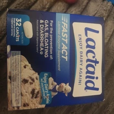 Lactaid FAST ACT Lactase Enzyme Supplement 32 Caplets 12/2025 & 6/2026