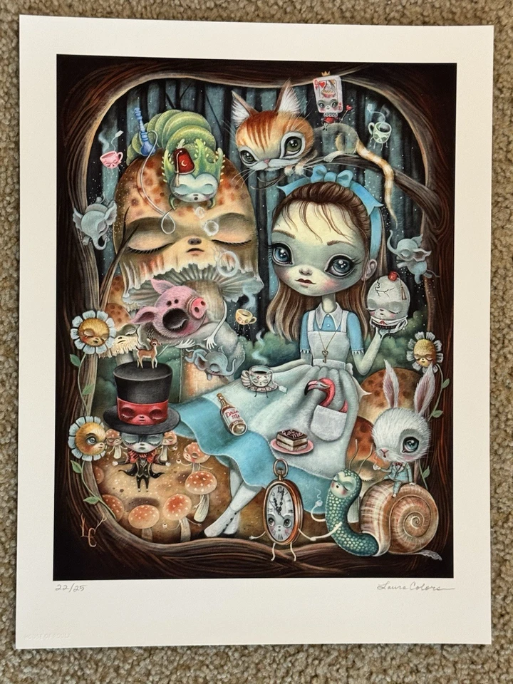 Laura Colors Print The Magic Of Alice In Wonderland Art Poster Limited Ed S/# 25 - Image 3 of 4