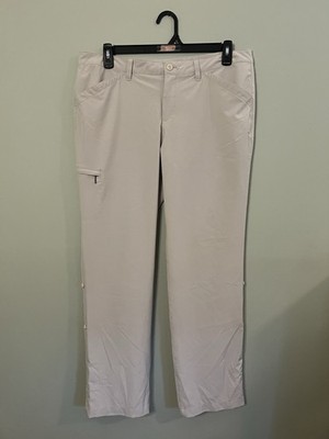 Eddie Bauer Beige Roll Up Slack Pants Women Size 14 Lightweight Windbreaker