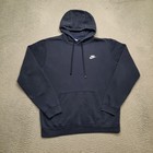 Nike Sportswear Club Hoodie Sweatshirt Men Medium Navy Pullover Fleece BV2654