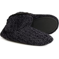 New Dearfoams Women's Chenille Bootie Slippers Black XL 11-12 Retails for 36