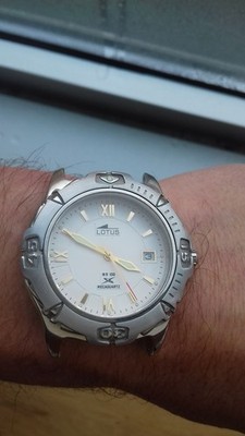 Lotus 9722 White Dial Mecaquartz Kinetic Diver Vintage Uhr NOS Herbay