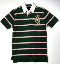 Vintage New Polo Ralph Lauren Boys Classic Crown Crest Rugby Polo Shirt sz 8