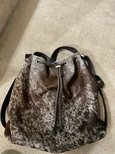 Owen Barry Womens Hand Made In Gb Cowhide Leather Brown Backpack/shoulder Bag
