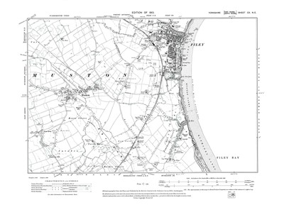 Old Map of Filey, Muston, Yorkshire -1913 - Repro 110 NE | eBay