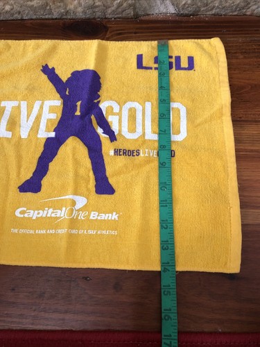 LSU TIGERS LIVE GOLD RALLY TOWEL FROM CAPITAL ONE BANK #HEROESLIVEGOLD FOOTBALL - Picture 5 of 8
