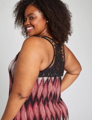 NEW LANE BRYANT PRINTED CROCHET RACERBACK MAXI DRESS SZ 10/12 | eBay